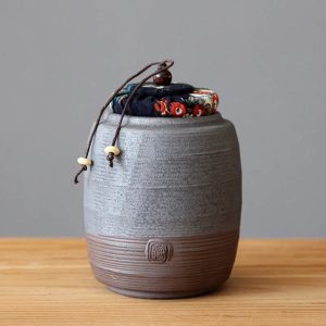 Boite à thé ancienne en poterie 410ml