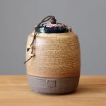Récipient à thé en poterie, style rétro