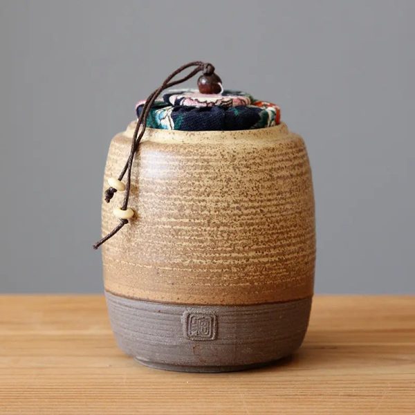 Récipient à thé en poterie, style rétro