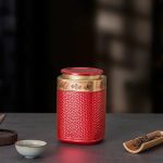 Boîte à thé en métal style traditionnel chinois