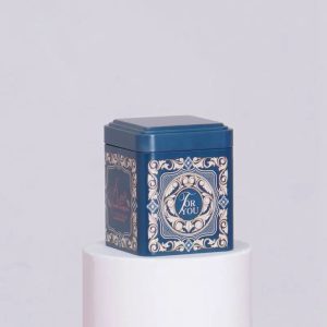 Boîte à thé métal bleue For You