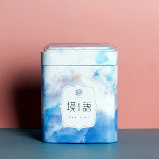 Boîte à thé en métal avec motif ciel