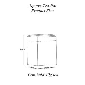 Rangement à thé en métal noir avec symboles orientaux