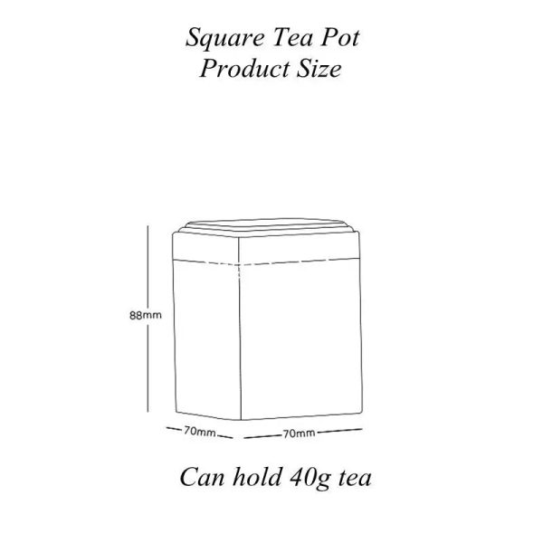Rangement à thé en métal noir avec symboles orientaux