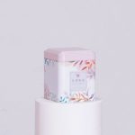 Boite à Thé Métal Rose avec motifs floraux