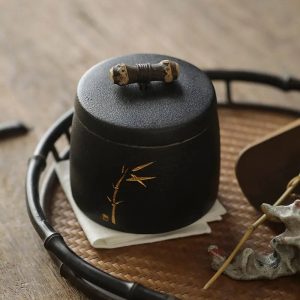 Boite à thé noire en céramique 270ml