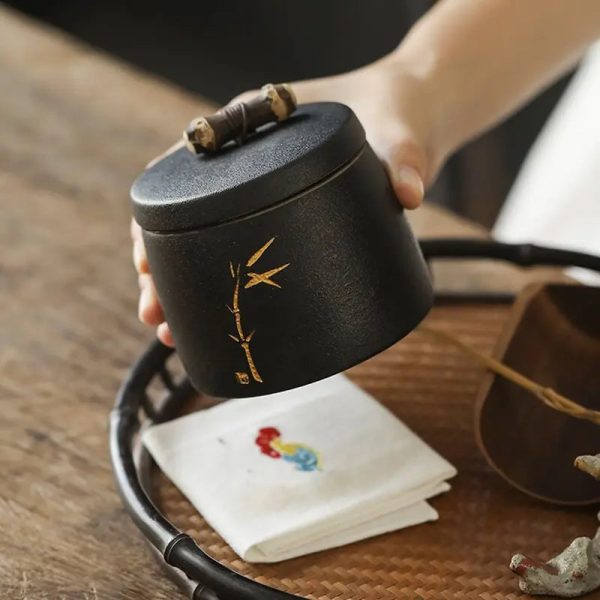 Céramique noire pour rangement de thé