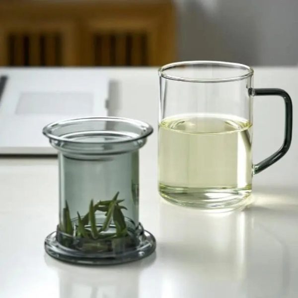 Infuseur intégré pour mug à thé en verre