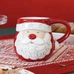 Mug de Noël Joyeux en céramique avec relief festif