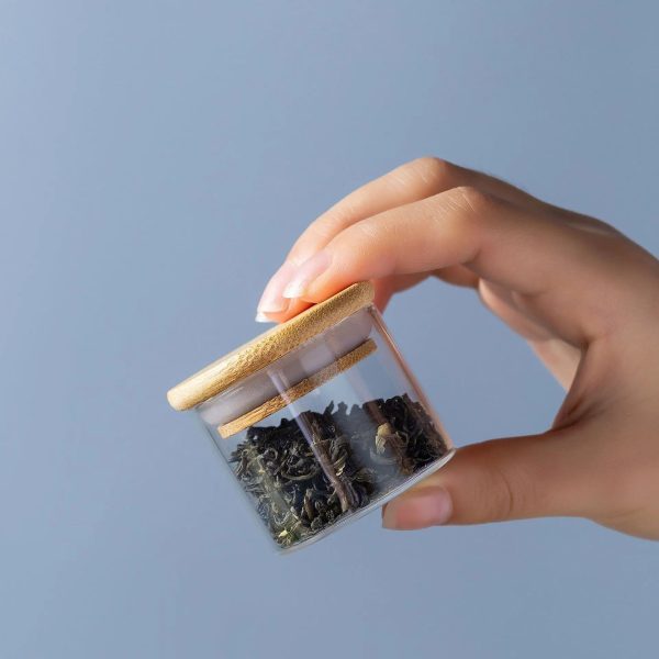 Petite boîte à thé en verre élégante et pratique
