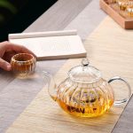 Théière en verre citrouille pour service élégant