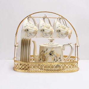 Service à thé européen motifs floraux 800ml