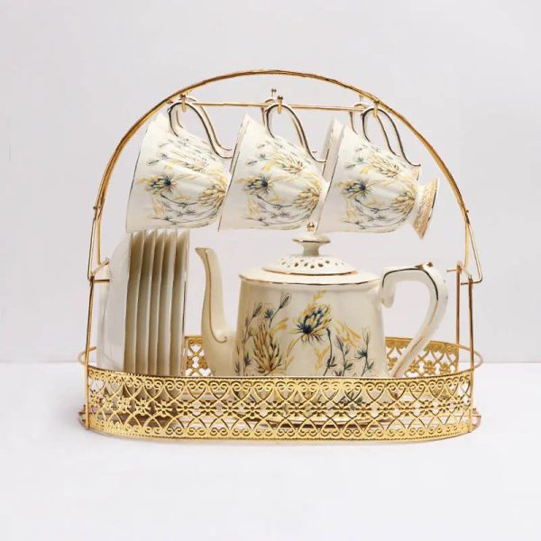 Service à thé européen motifs floraux 800ml