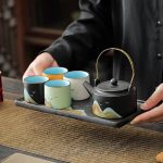 Théière et tasses Japonaises Montagnes Sacrées