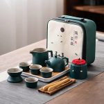 Service à thé japonais en céramique transportable