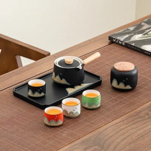 Service à thé japonais avec théière rotative