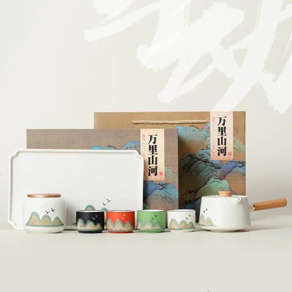 Accessoire de thé japonais avec théière rotative unique