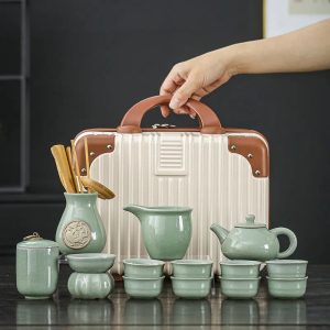 Service à thé céramique ambiance chinoise