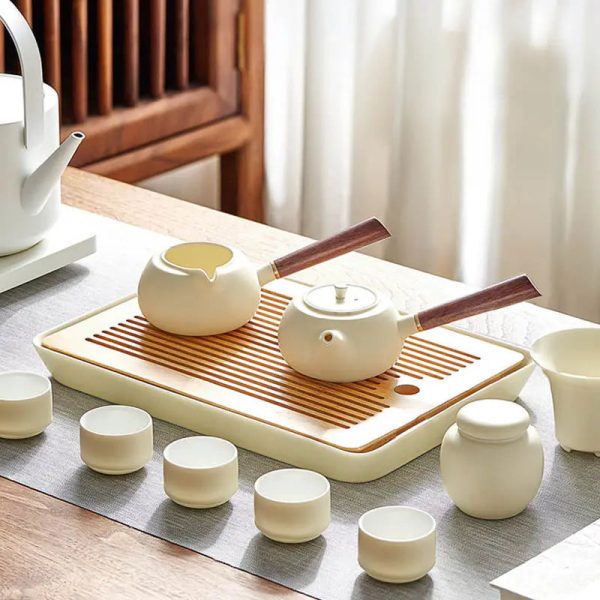 Service à thé Chinois en céramique blanche