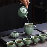 Tasses japonaises en céramique vert jade