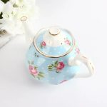 Théière en Porcelaine avec design à Points en Bleu