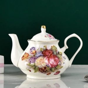 Théière Anglaise en Porcelaine Bouquet de Fleurs 400ML