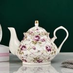 Théière en porcelaine violette 400ML élégante et raffinée