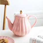 Théière Anglaise en Porcelaine - Forme de Citrouille 1L