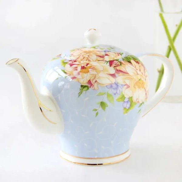 Théière Anglaise Bleue en Porcelaine 1.4L