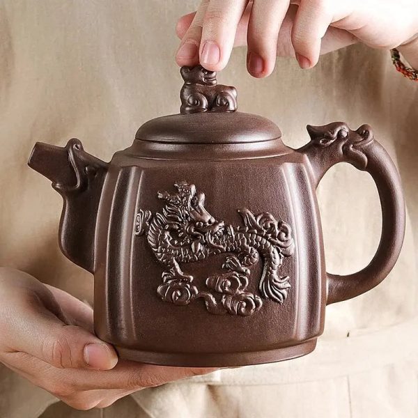 Théière en argile motif dragon, 500ML