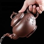 Théière en Argile avec design floral, capacité de 500ML