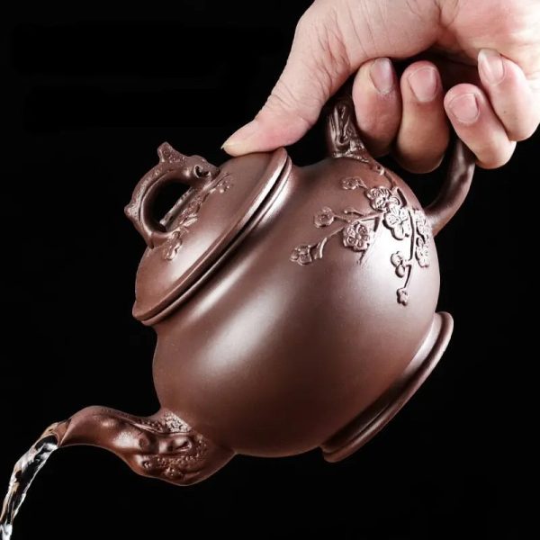 Théière en Argile avec design floral, capacité de 500ML