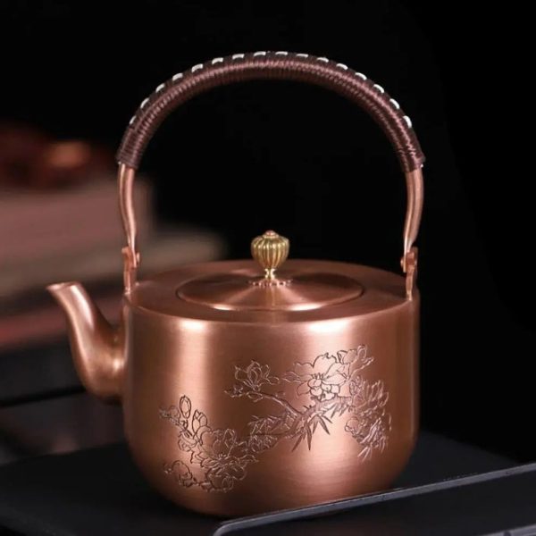 Théière en cuivre fleurs de prunier 1.5L