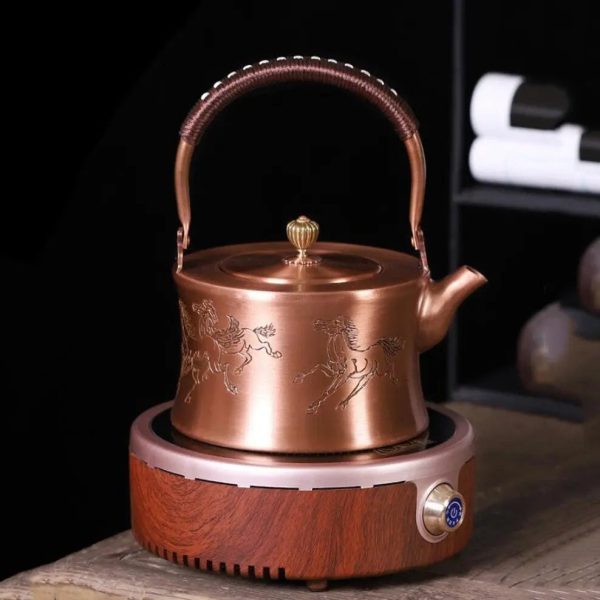 Théière 1L en Cuivre avec design traditionnel asiatique