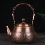 Théière Chinoise en Cuivre 1.6L motif Poissons