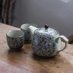 Service à thé Chinois en porcelaine avec petites fleurs