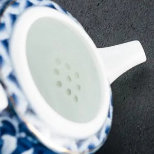 Théière à fleurs en porcelaine, design élégant