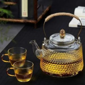 Théière transparente chinoise 1.4L idéale pour le service du thé