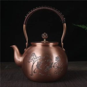 Théière Chinoise Ronde en Cuivre 1.5L