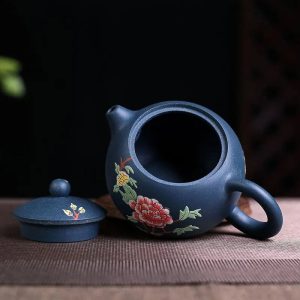 Théière Yixing en argile, design fleuri, 230ML
