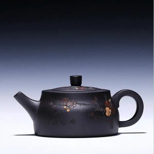 Théière Chinoise Yixing Noire à Fleurs 200ML