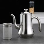 Théière design scandinave en acier inoxydable