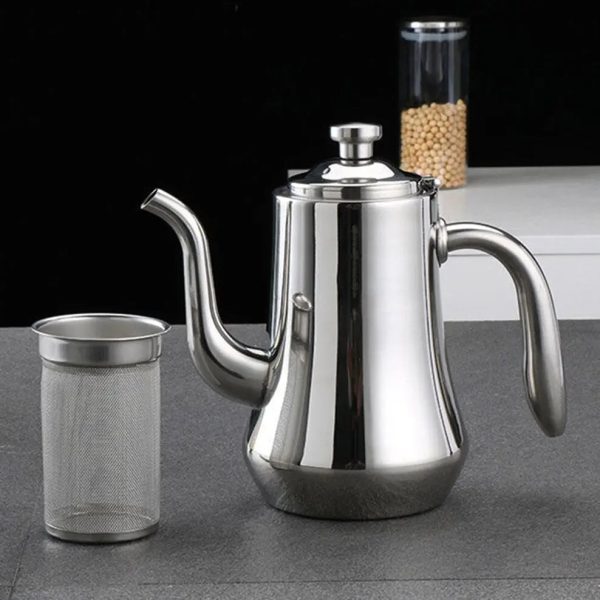 Théière design scandinave en acier inoxydable