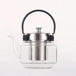 Théière en verre classique 800ml avec anse noire