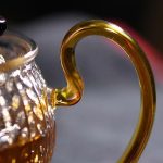 Théière en verre moderne avec motifs uniques