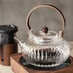 Théière en verre avec anse en bois 900ML
