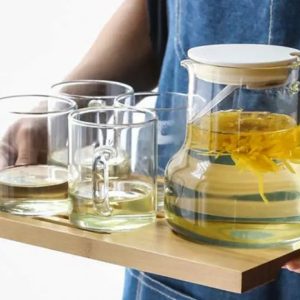 Théière en verre, design élégant, capacité 1 litre