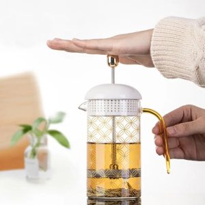 Théière en verre avec filtre à pression 300ML