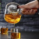 Théière en verre 500ML, design moderne en bois naturel