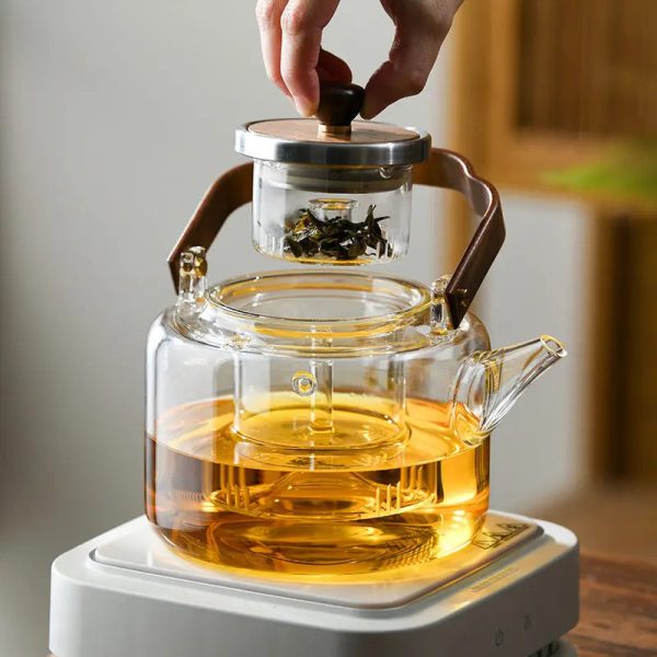 Théière en Verre 1.3L, design Chinois élégant